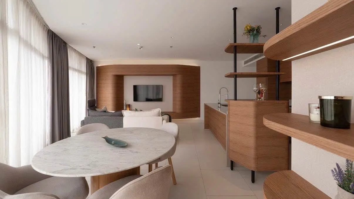 Oak-Finished 2 Bedroom City Garden Tower C Apartment with Landmark 81 View