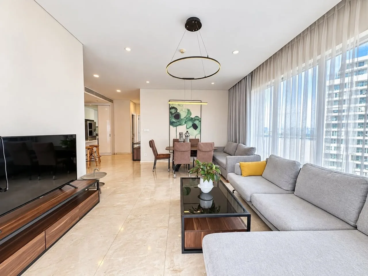 Bright 3BR Diamond Island Apartment with River and Pool Views