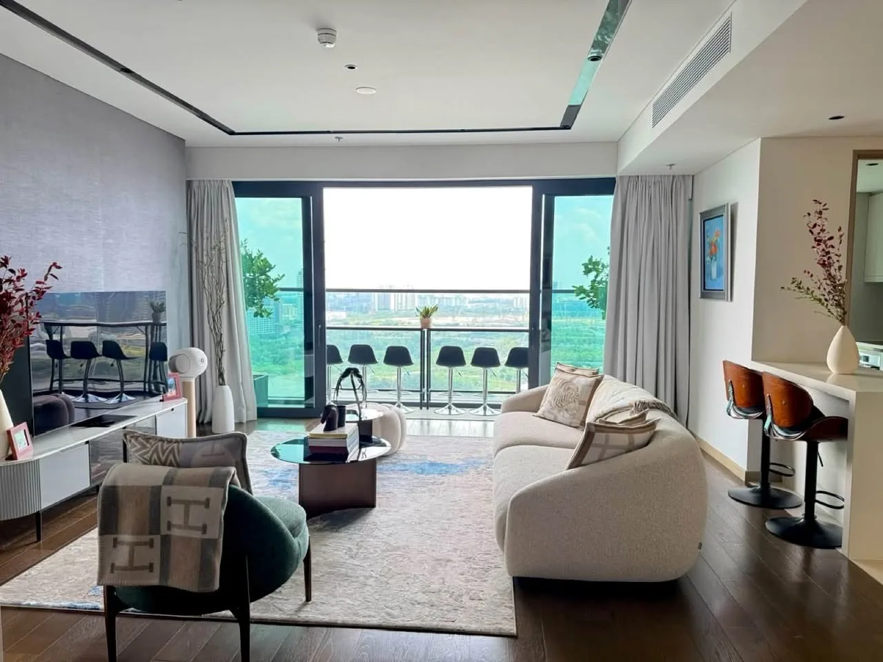 Grand Marina 3BR With River-View Balcony and Bedroom Workspaces
