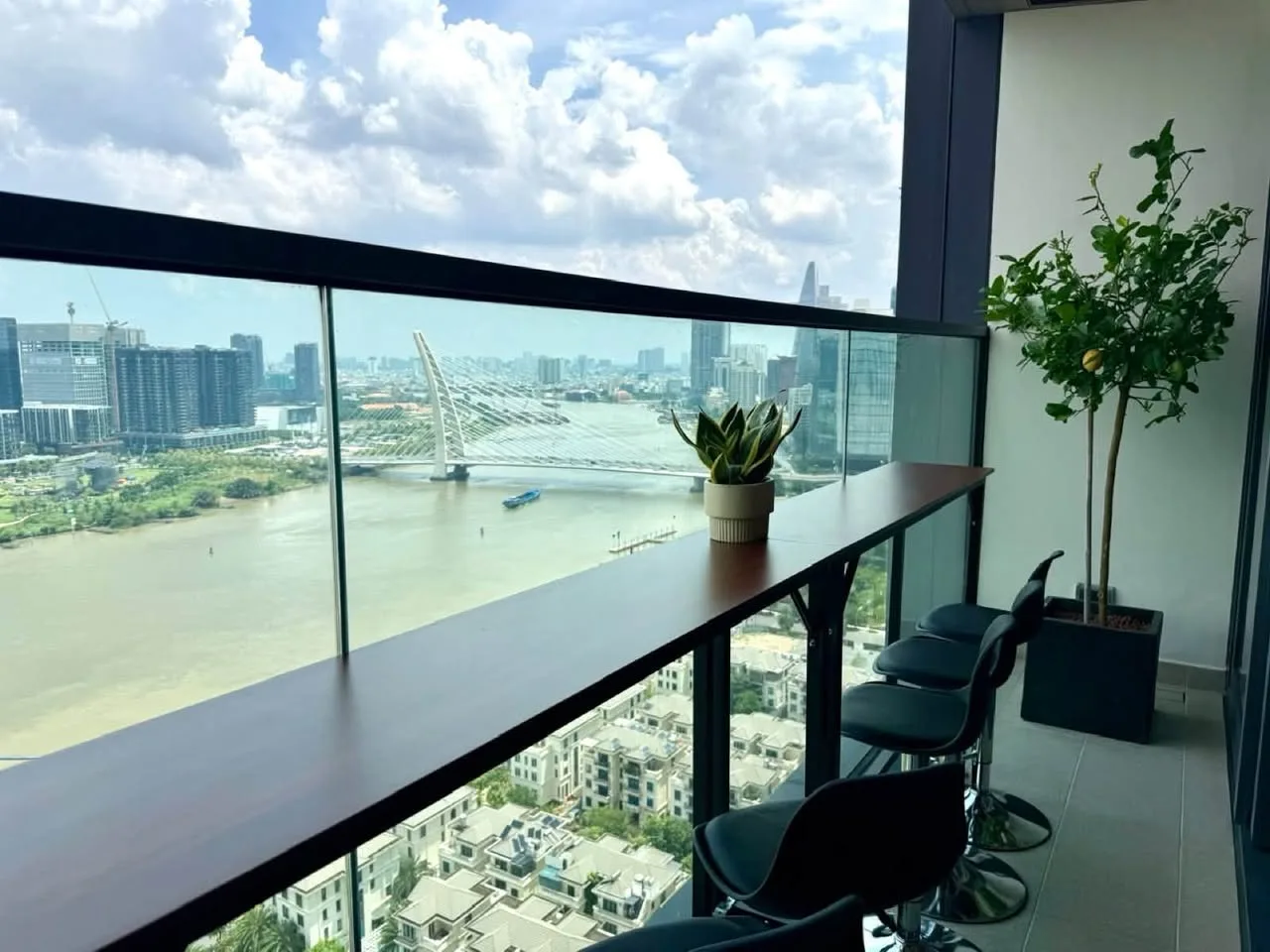 Grand Marina 3BR With River-View Balcony and Bedroom Workspaces