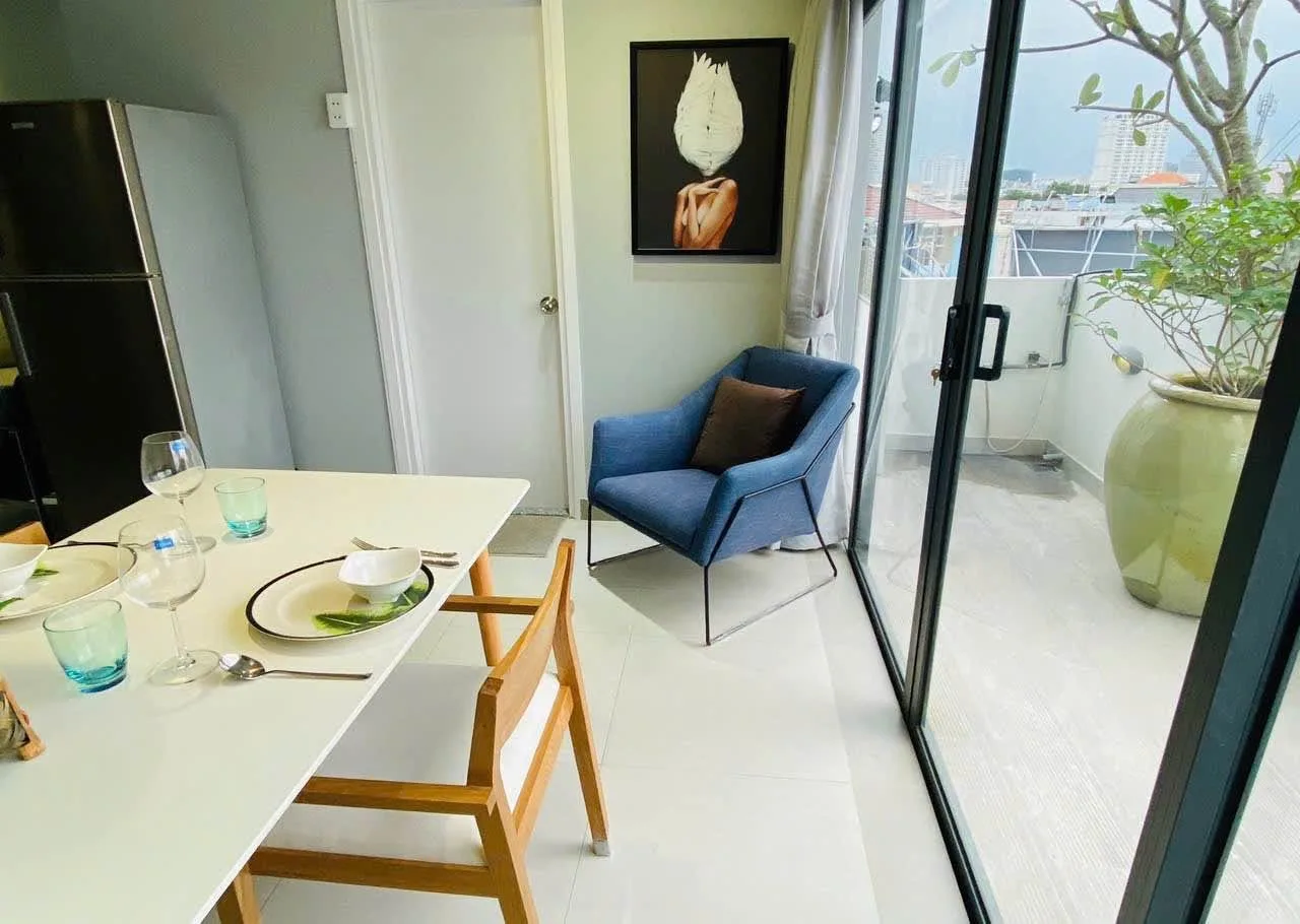 Studio Serviced Apartment with Private Terrace Garden for Rent on Khanh Hoi | 65 sqm