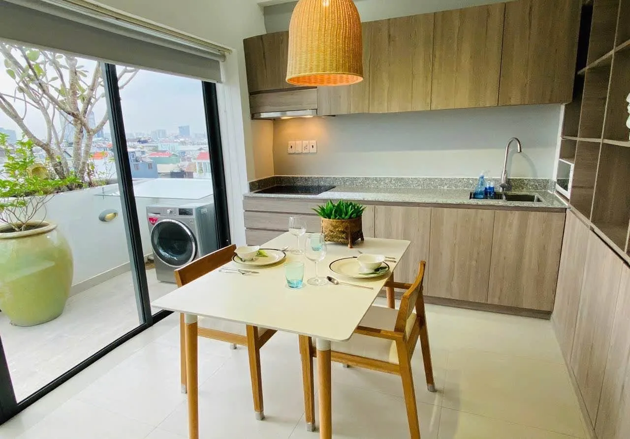Studio Serviced Apartment with Private Terrace Garden for Rent on Khanh Hoi | 65 sqm