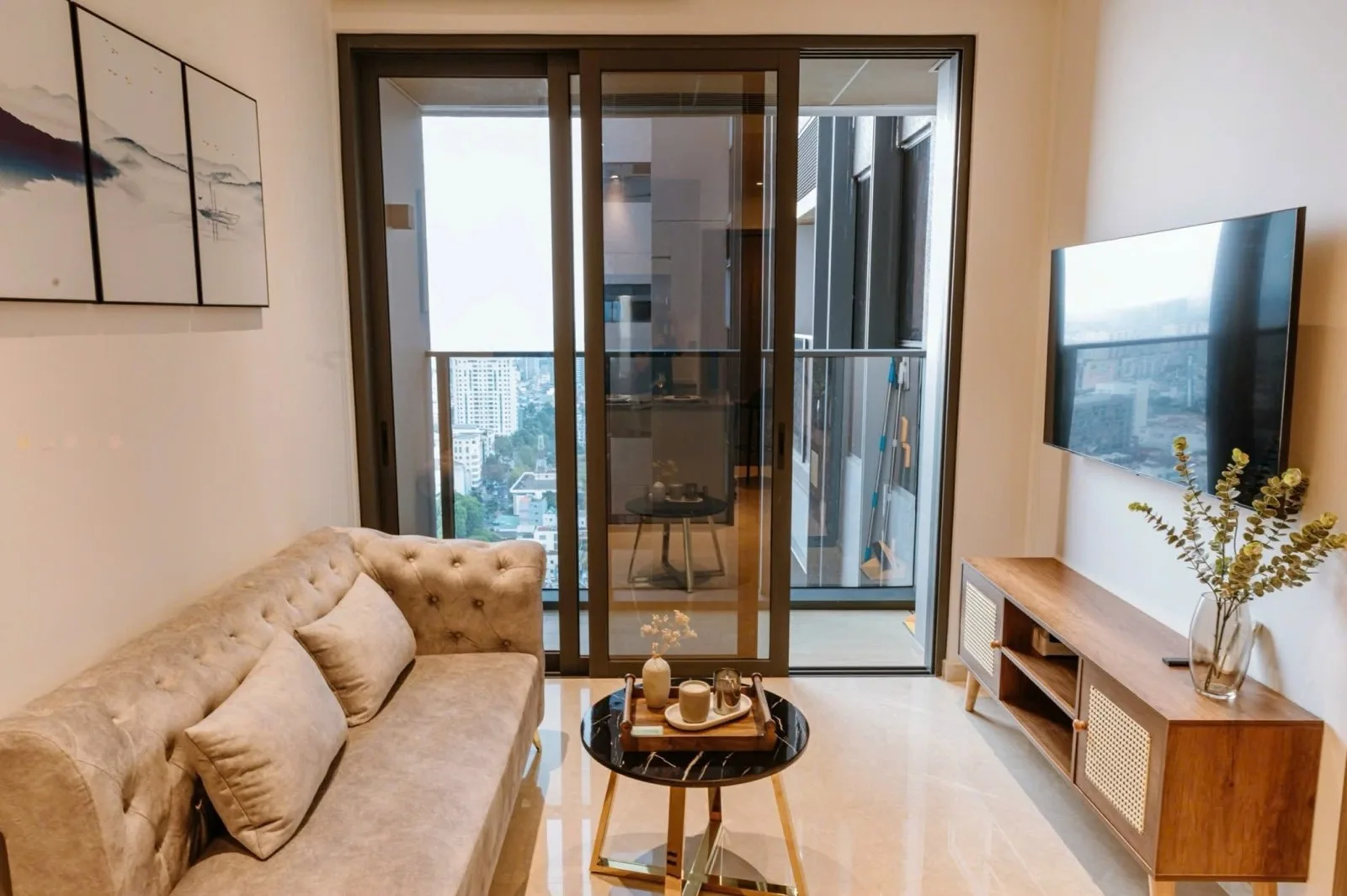 The Marq 1BR With Balcony and Warm Neutral Interiors